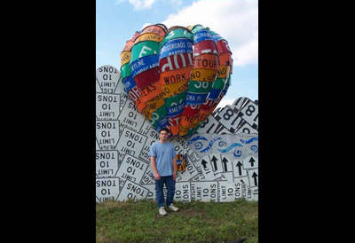 These are the infamous 3D relief hot air balloons that I was able to work on during my first summer at the internship.  I am standing to the side for reference.