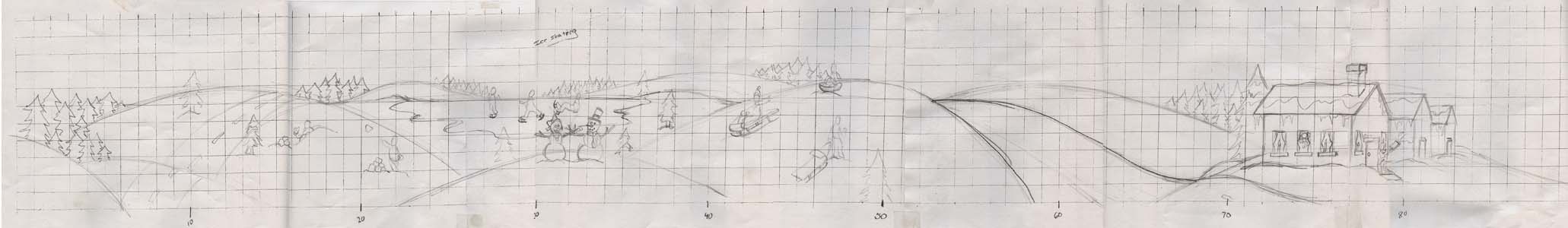 Scrollable design for the snowplow in its future wintery landscape.