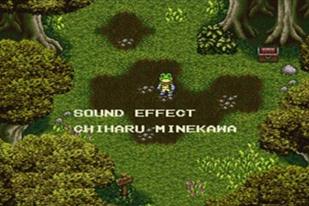 Frog walking through the Garudia forrest during the closing credits.