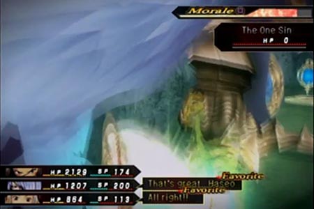 The final blow is delivered to the One Sin in this screenshot bring the Invasion of the Super Beings post game quest to an conclusion. 