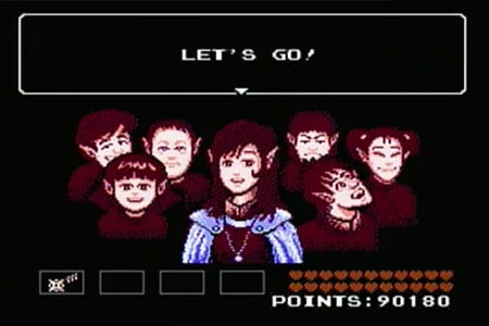 This shows the children of Argonia that have been recued from the cubes after defeating Zoda in Star Tropics on the Nintendo Console System.  My final score indicates 90,180 at the bottom of the screen.